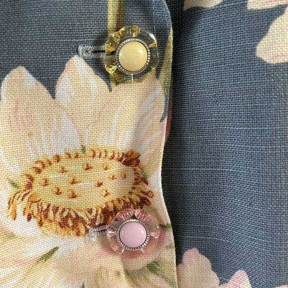 Vintage Floral Tapestry Spring Flowers Jacket Cottage Core Handmade Custom USA S - Picture 3 of 5